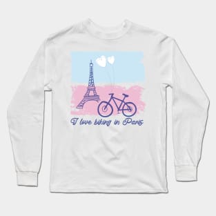 Biking In Paris Long Sleeve T-Shirt